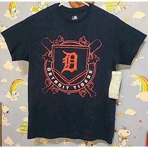 Detroit Tigers Shirt Size Medium MLB Genuine Merchandise New With Tags Navy Blue